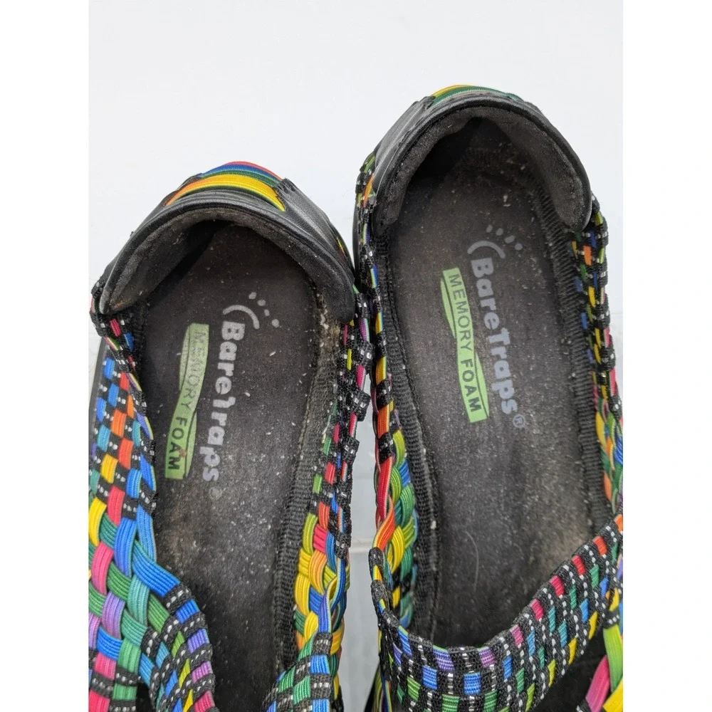 Baretraps Women's 8.5M Rainbow Woven Memory Foam Wedge Sandals Comfort Shoes